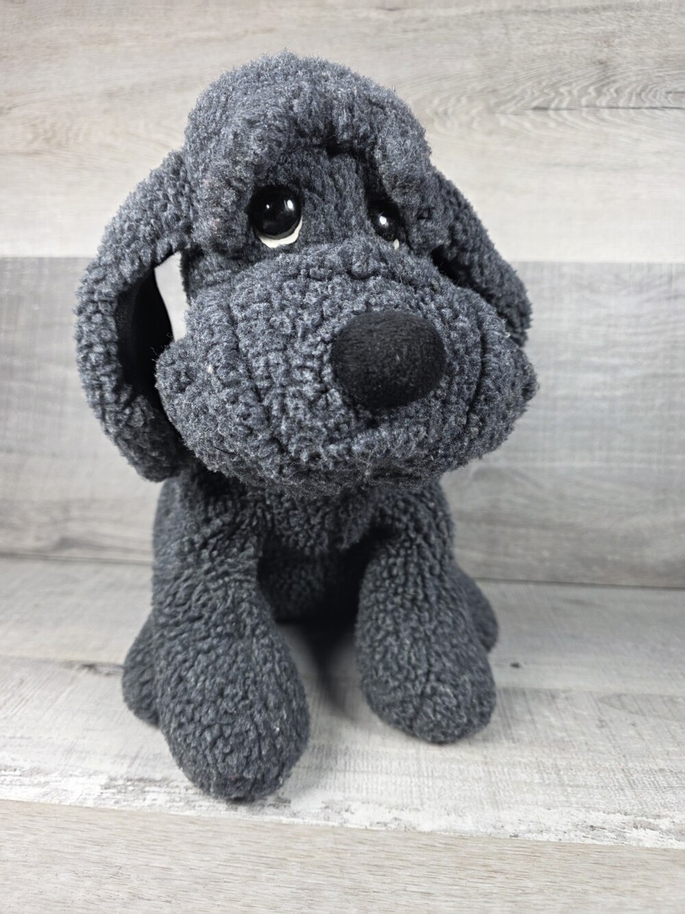 Russ Berrie Bosworth Dog Plush Smoky Gray Puppy Stuffed Animal Toy Vtg b32